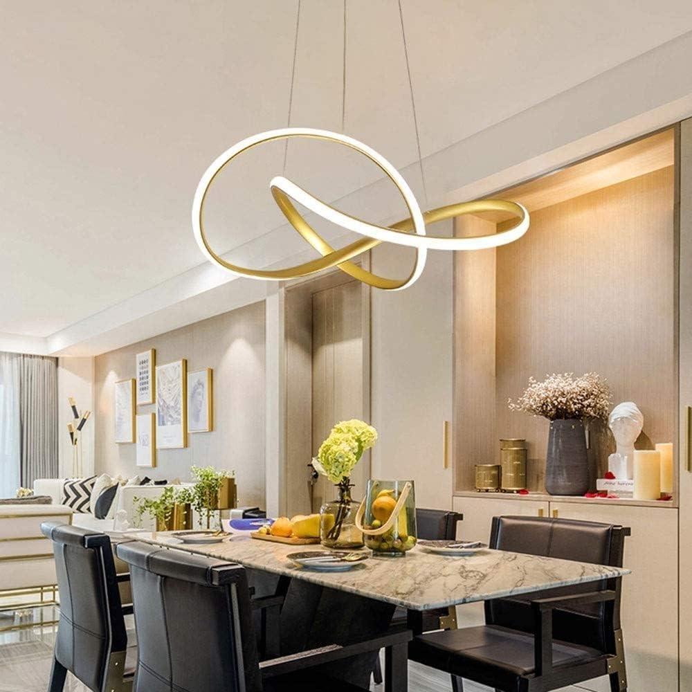 Lustra LED Suspendata INFINITY Gold Telecomanda Echivalent 500W