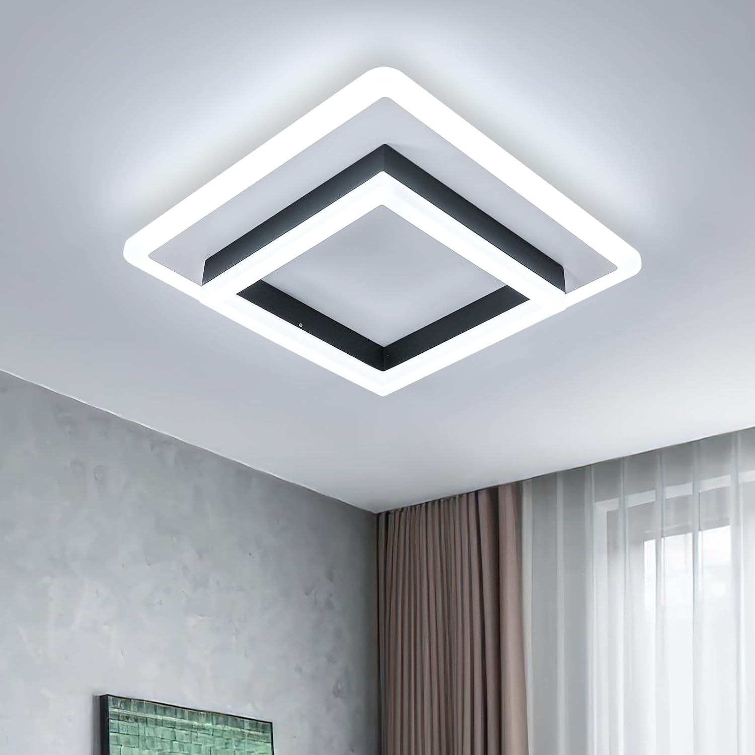 Lustra LED 64W QUADRATA BLACK Echivalent 200W