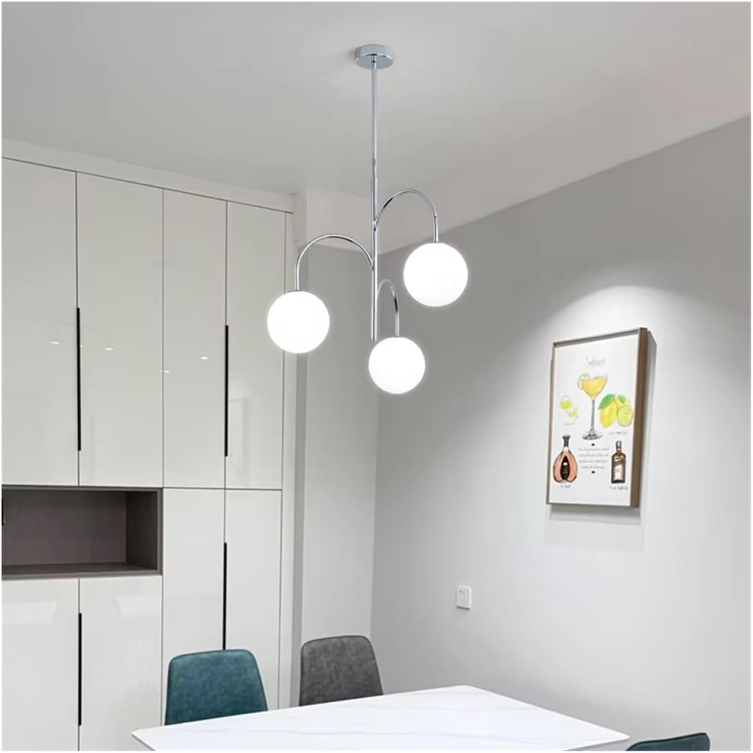 Pendul TREVA Silver Abajur Mat 3xE27