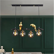 Lustra Birdy BLACK & GOLD Abajur Fumuriu 4xE14