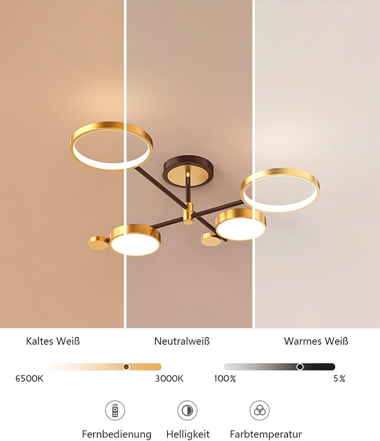 Lustra LED 68W 2+2 Dynamo Echivalent 300W Telecomanda