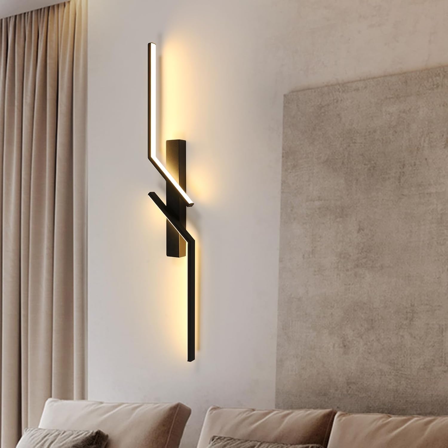 Aplica LED Modern Lines Black 60cm Echivalent 100W