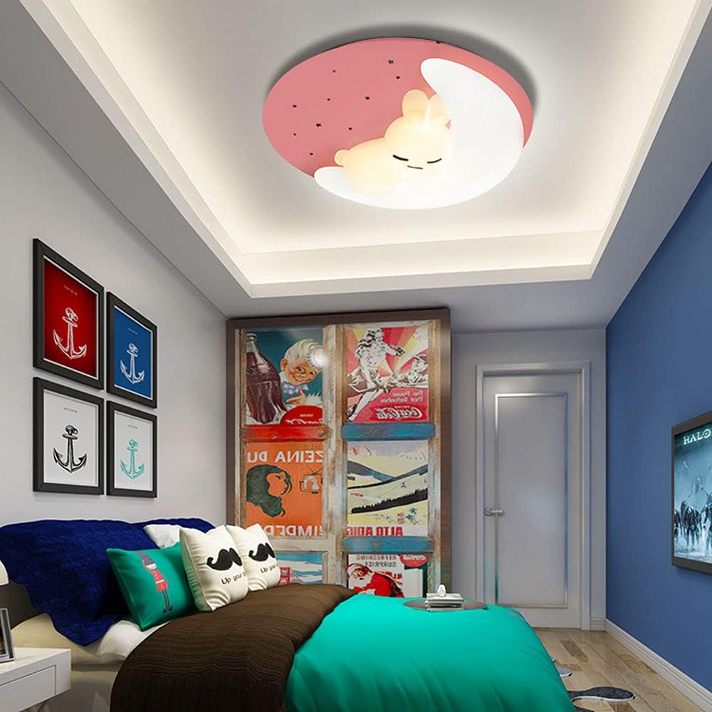 Lustra LED Pink Sleepy Bunny Echivalent 300W Telecomanda