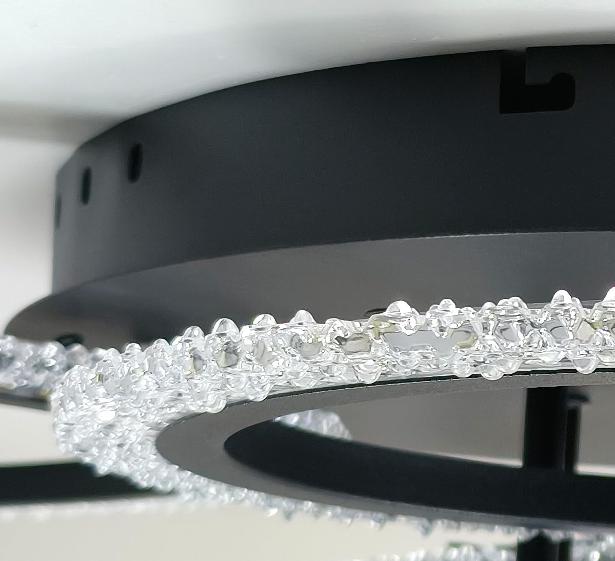 Lustra LED 4+2 CIRCLE Bubbles Black Echivalent 600W Telecomanda