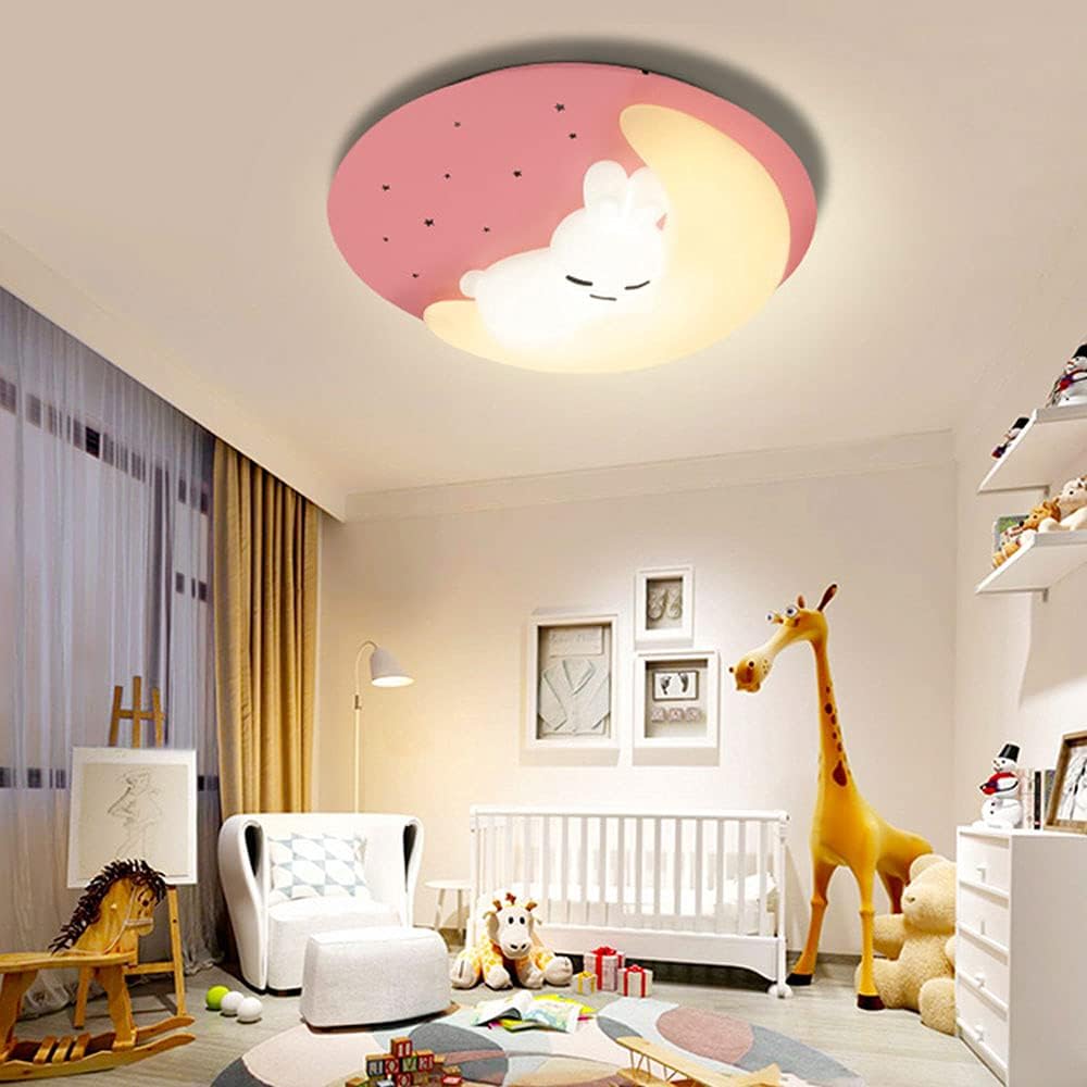 Lustra LED Pink Sleepy Bunny Echivalent 300W Telecomanda