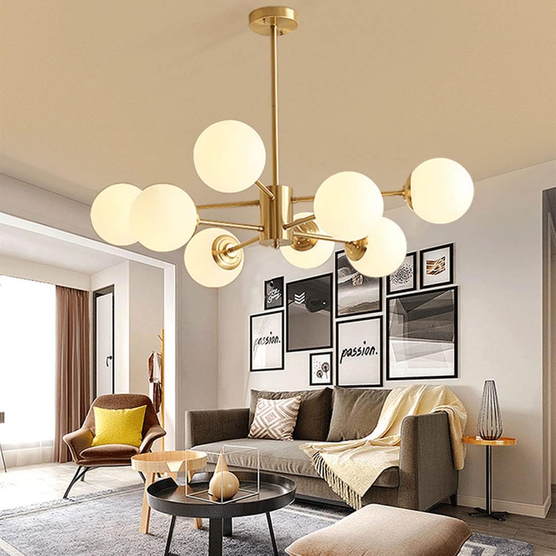 Lustra Abajur MAT GOLD 8XE27 DX103-4+4 GD