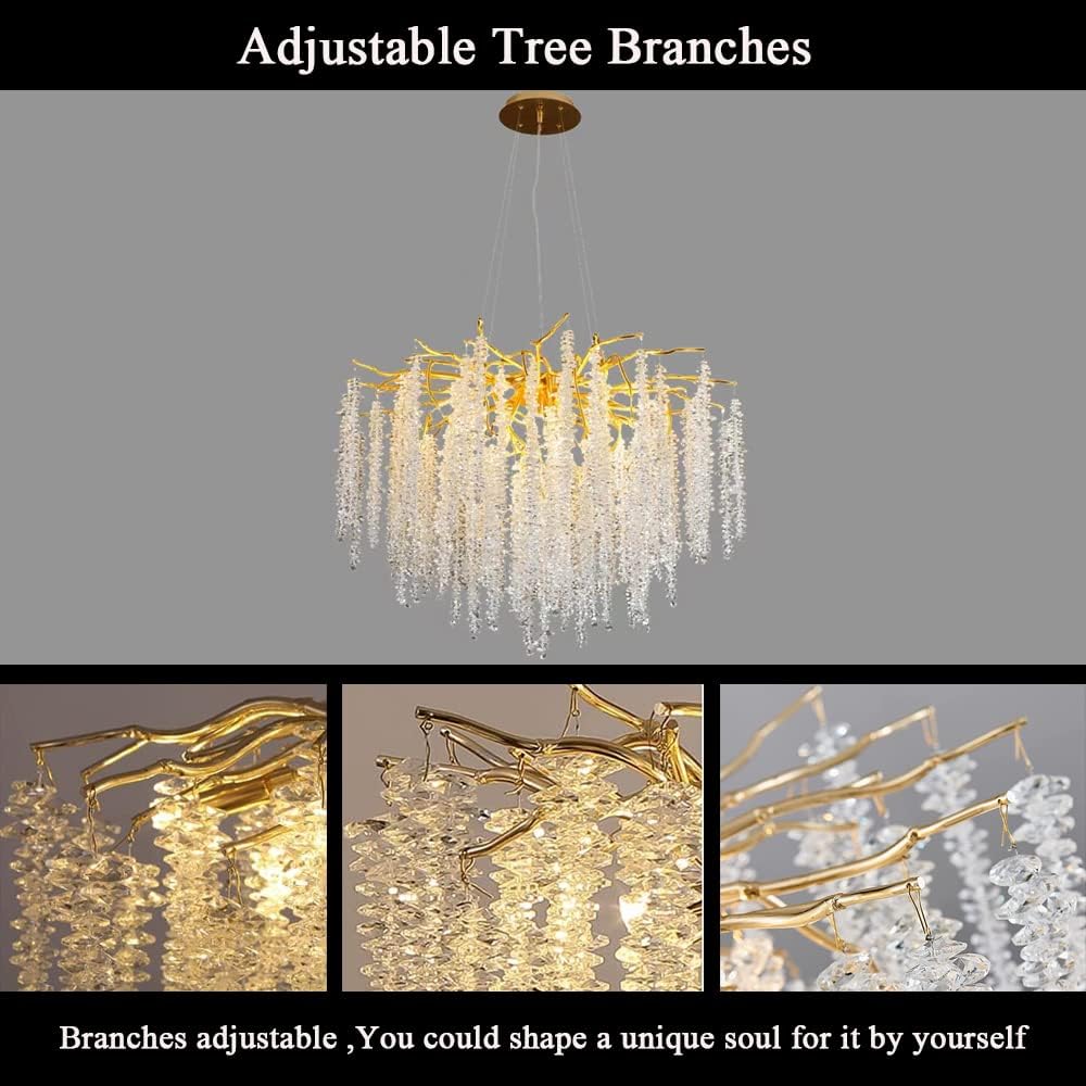 Candelabru Cristal LUXURY Golden Willow 45CM