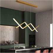 Lustra LED Suspendata GOLD LINES Echivalent 300W Telecomanda