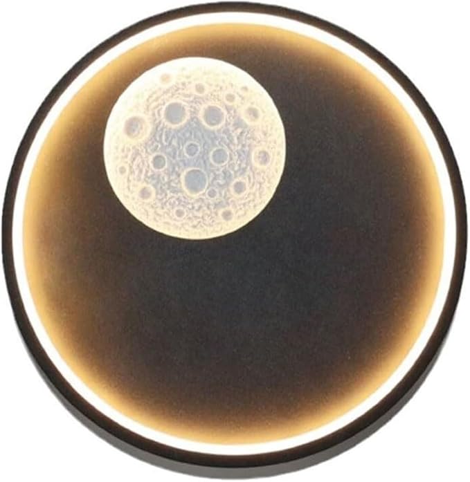 Aplica LED Round Moon BLACK YCM 5558 BK NEAGRA / CIRCLE DESIGN Wall Light Fixtures