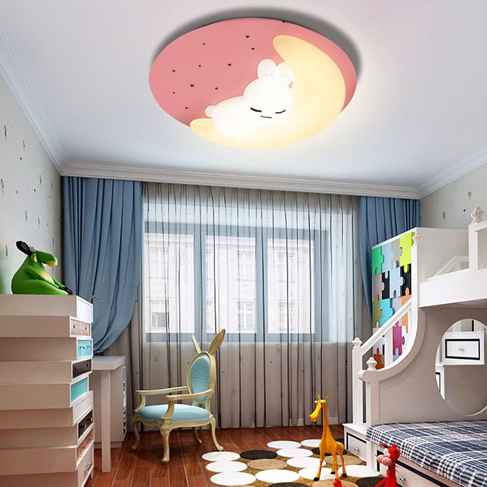 Lustra LED Pink Sleepy Bunny Echivalent 300W Telecomanda