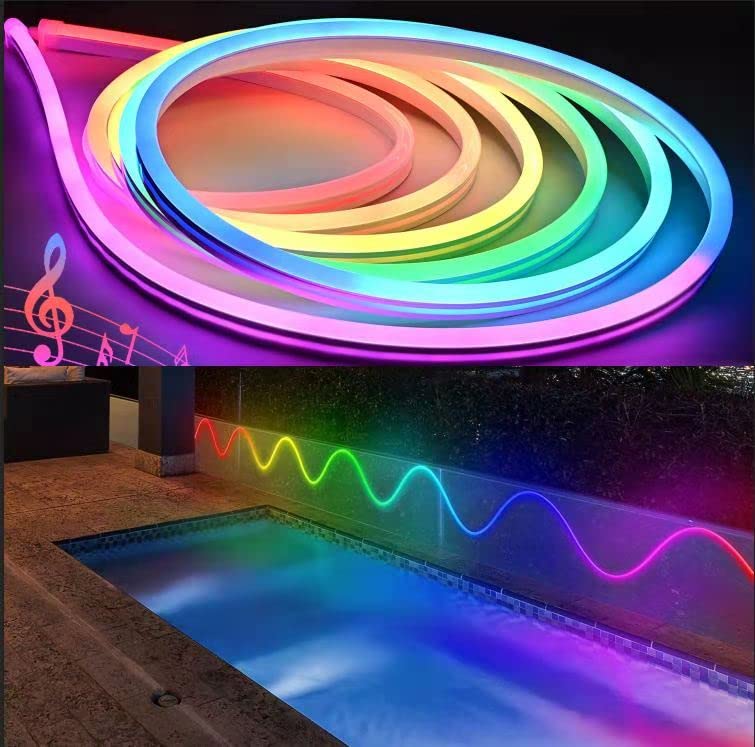 KIT NEON FLEX LED RGB IC SMART DIGITAL 12V 5m Telecomanda