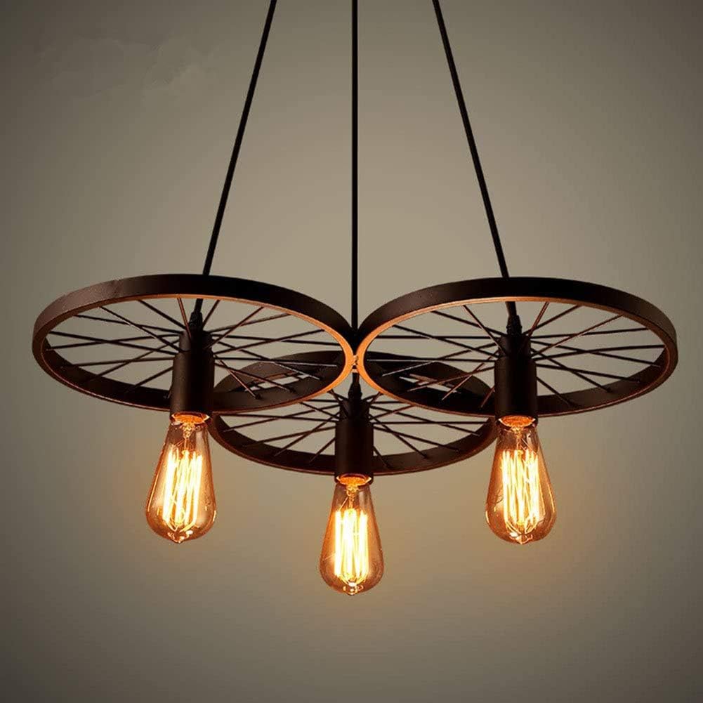 Lustra Vintage Wheels Black 3xE27