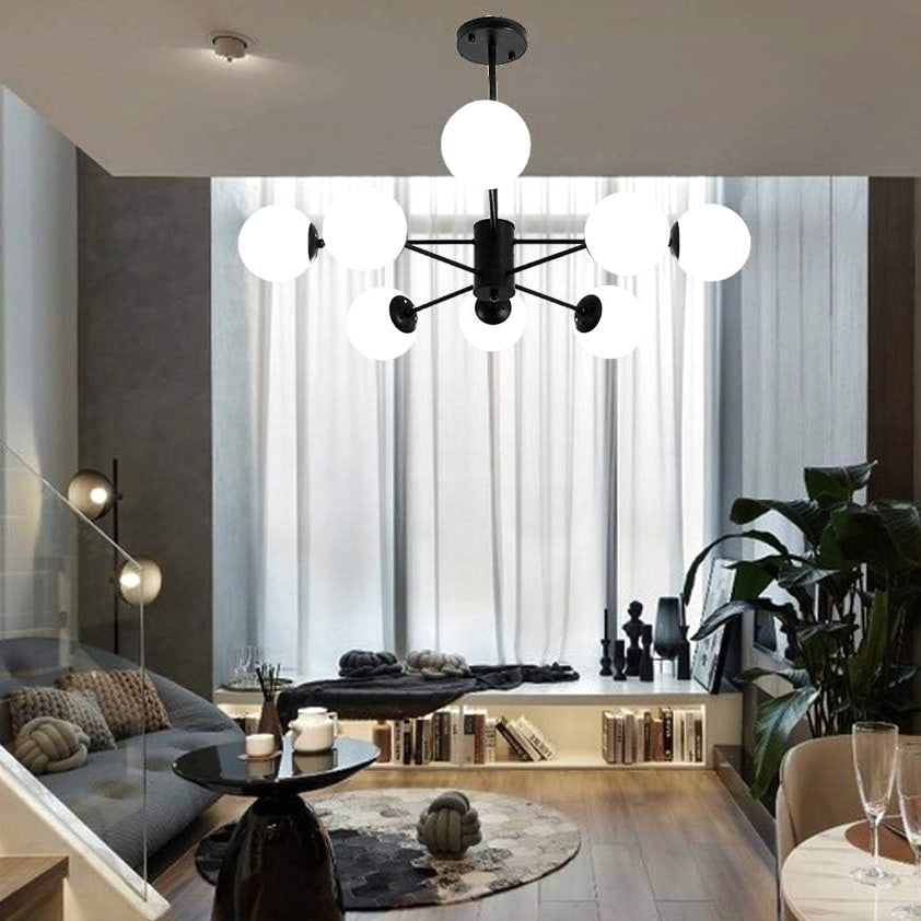 Lustra Abajur MAT BLACK 8XE27 4+4 BK