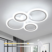 Lustra LED 2+2 CIRCLE Design Alb Echivalent 400W Telecomanda
