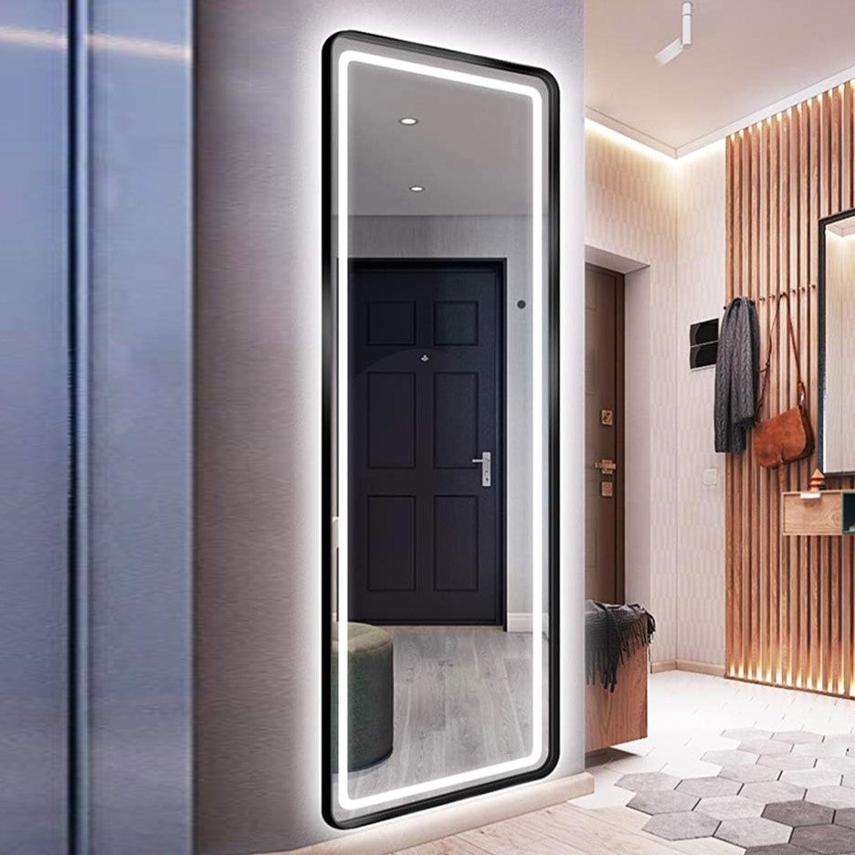 Oglinda LED 45x140cm Rama Neagra cu Functie Touch M1181S