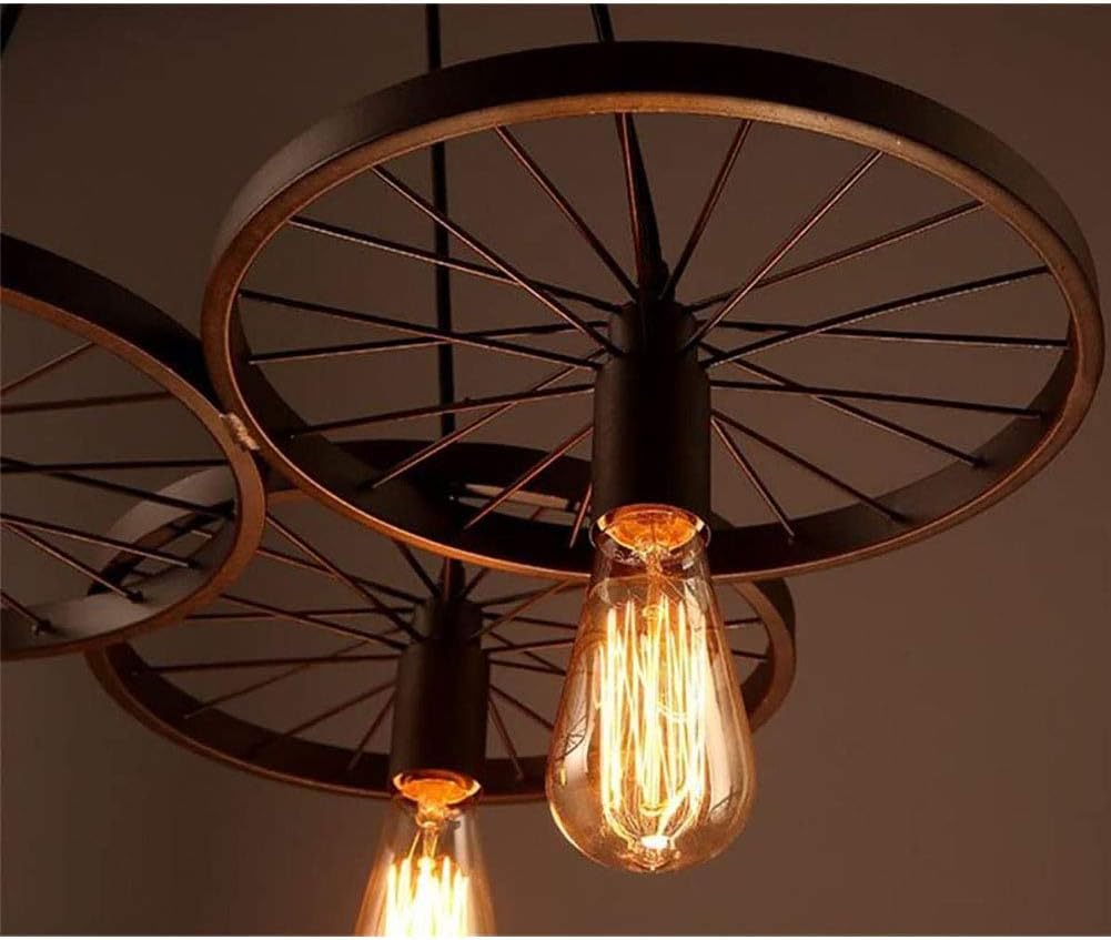 Lustra Vintage Wheels Black 6xE27