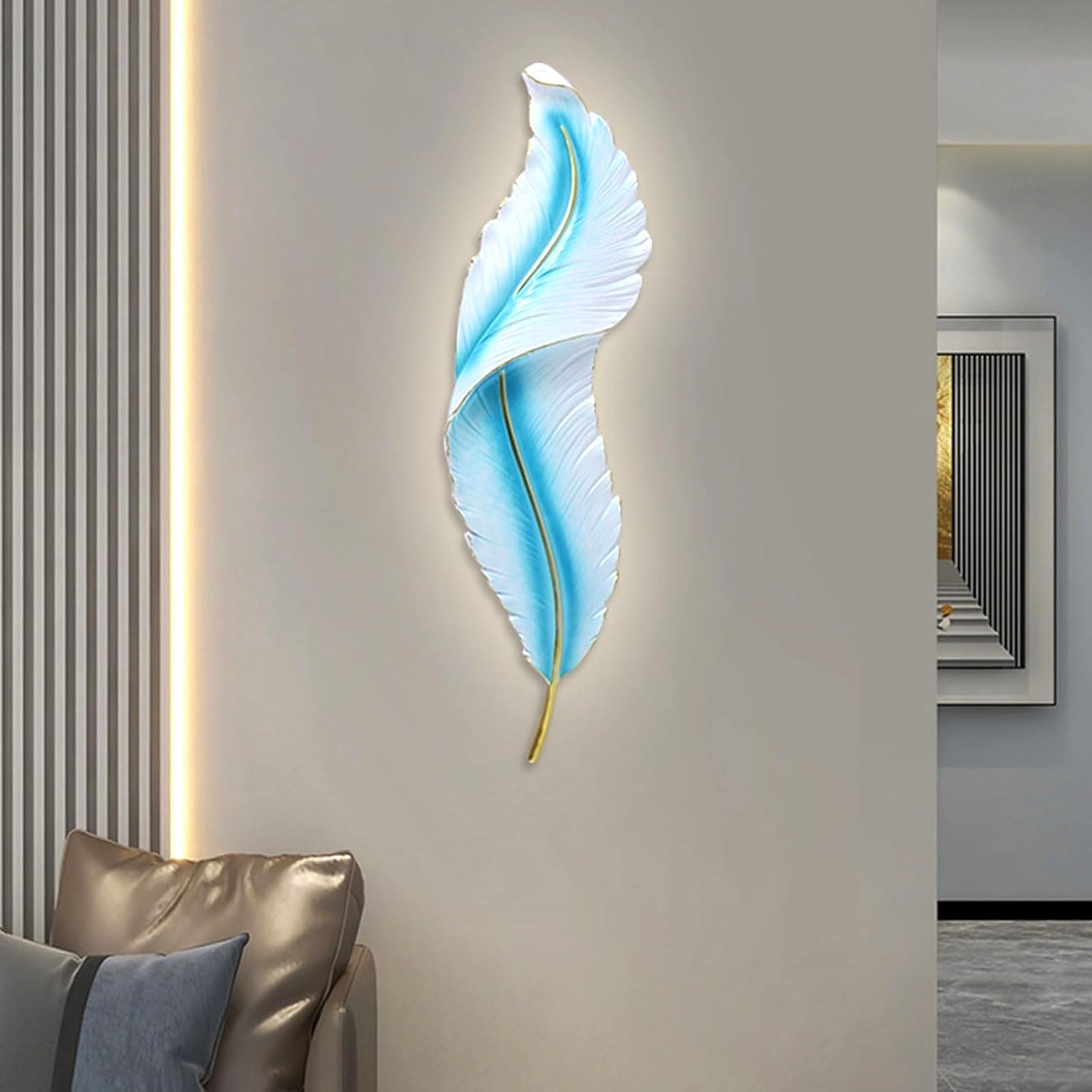 Aplica LED Luxury Feather 36W 87cm Blue Sky