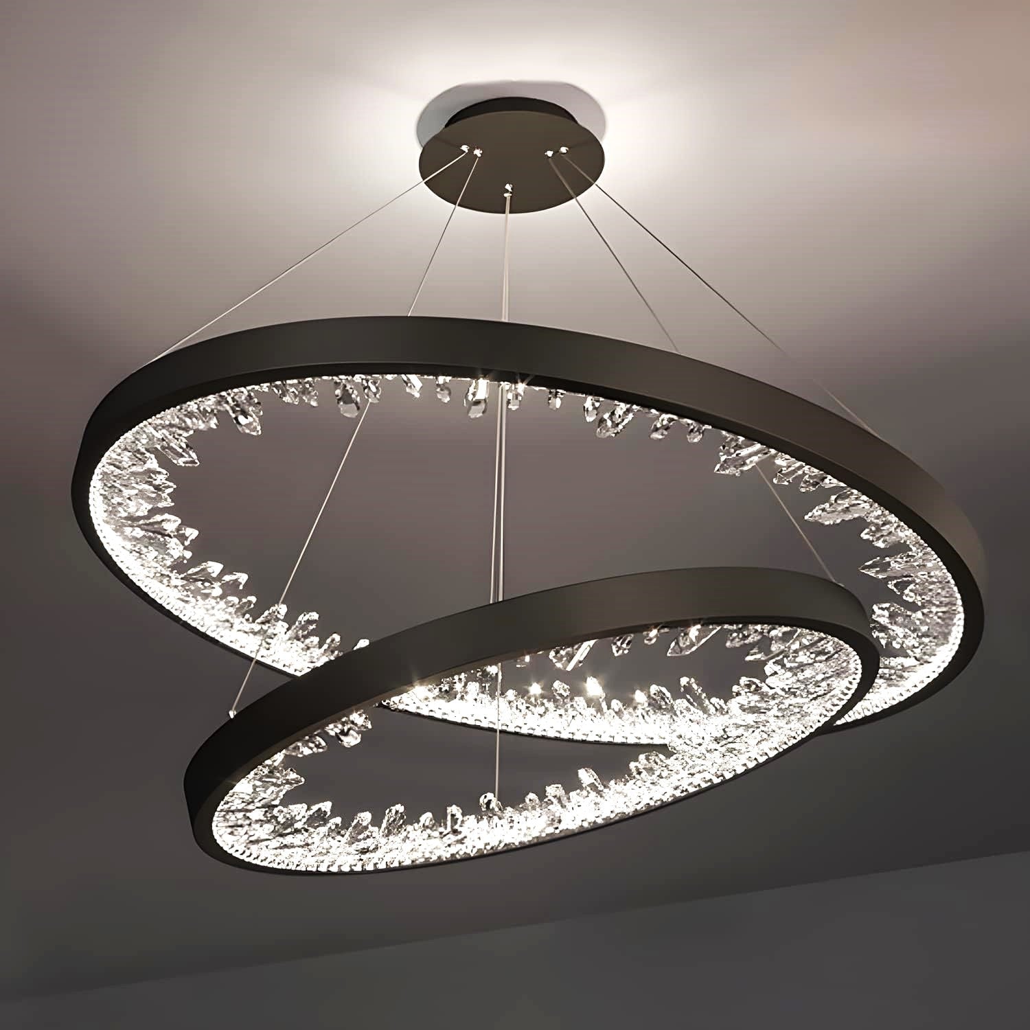 Lustra LED ICE-AGE Black 2 Segmente Echivalent 400W