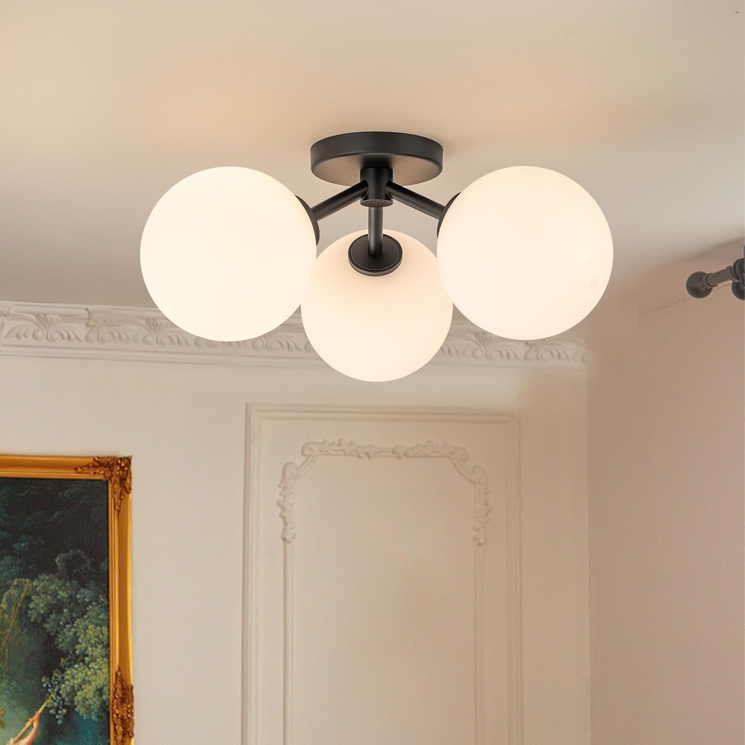 Lustra VESCA Black Abajur Mat 3xE27