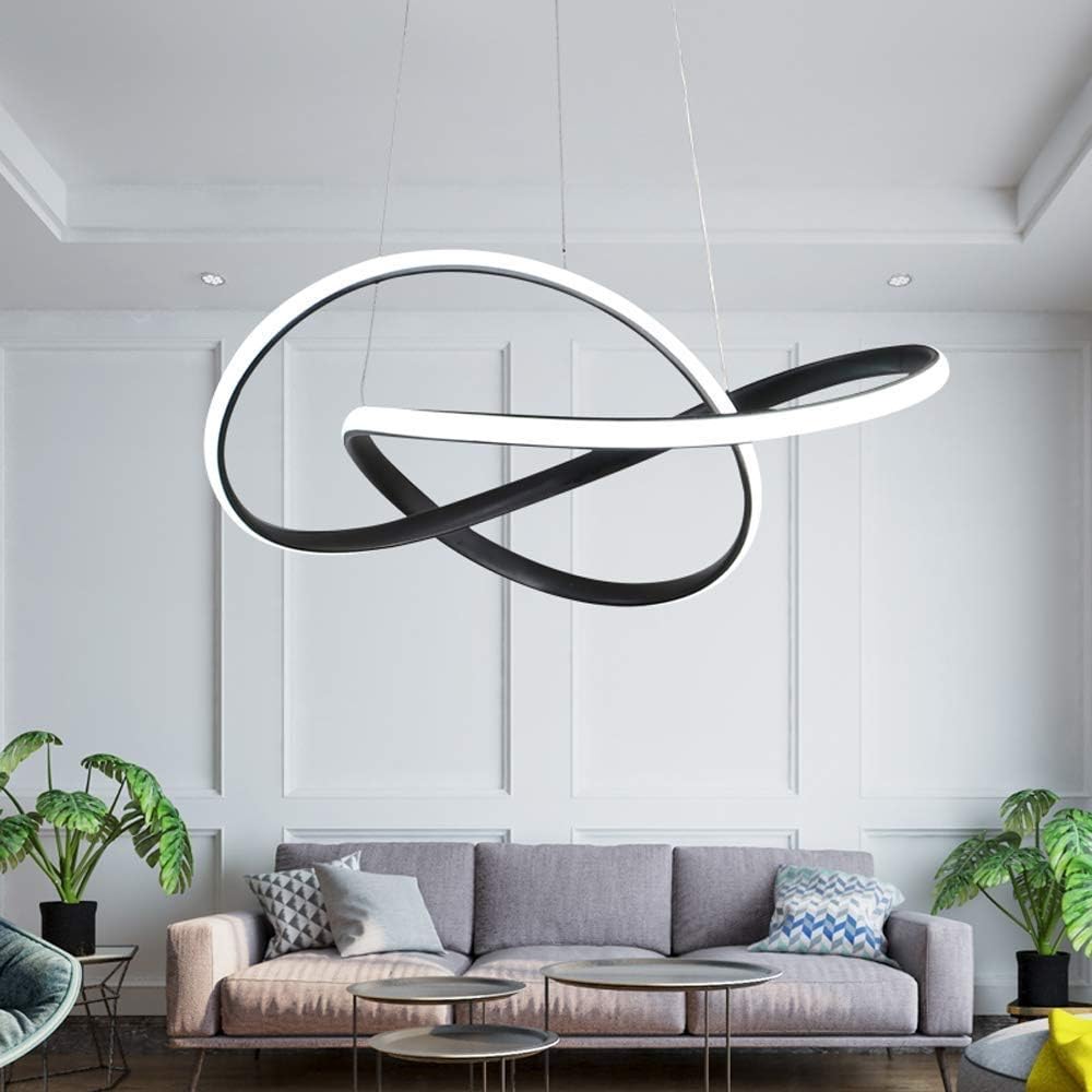 Lustra LED Suspendata INFINITY Black Telecomanda Echivalent 500W