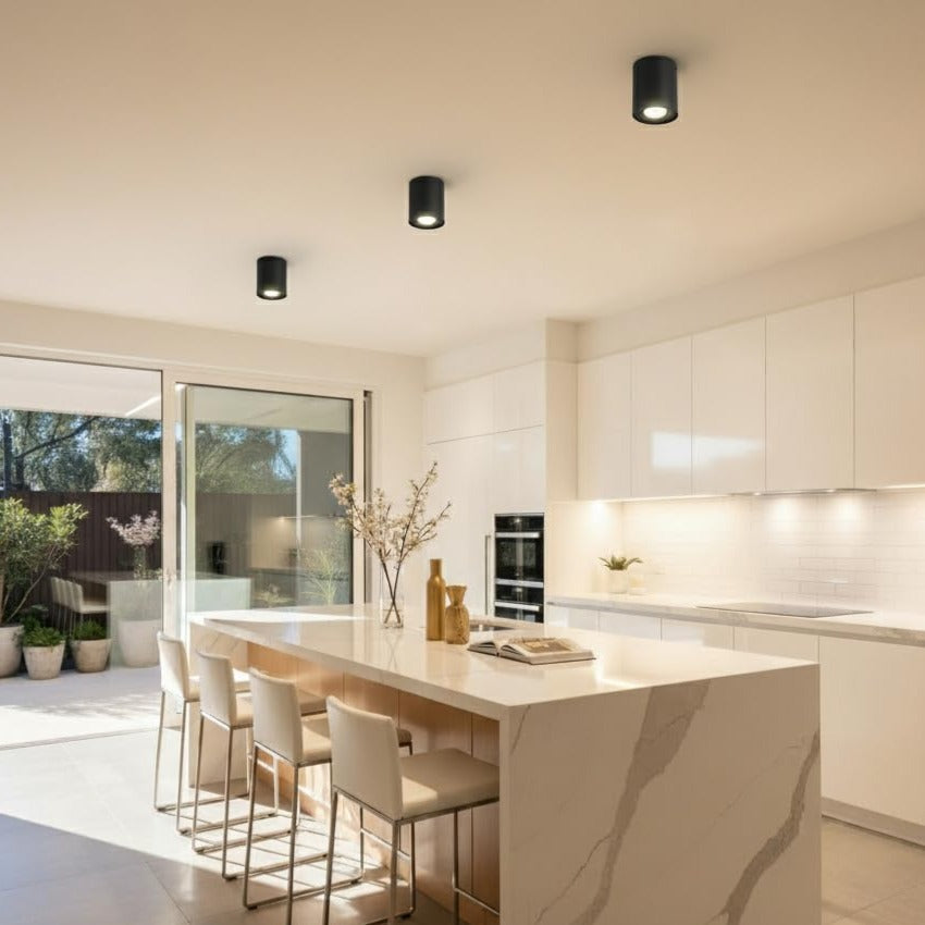 Spot Aplicat Rotund Fascicul Reglabil Negru Dulie GU10 Ø80x100mm