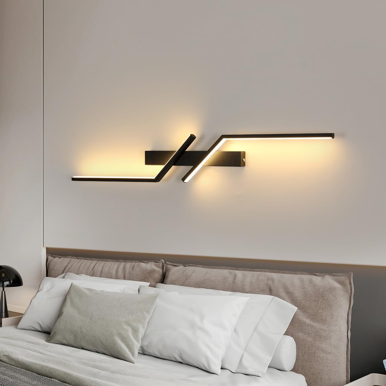 Aplica LED Modern Lines Black 80cm Echivalent 150W