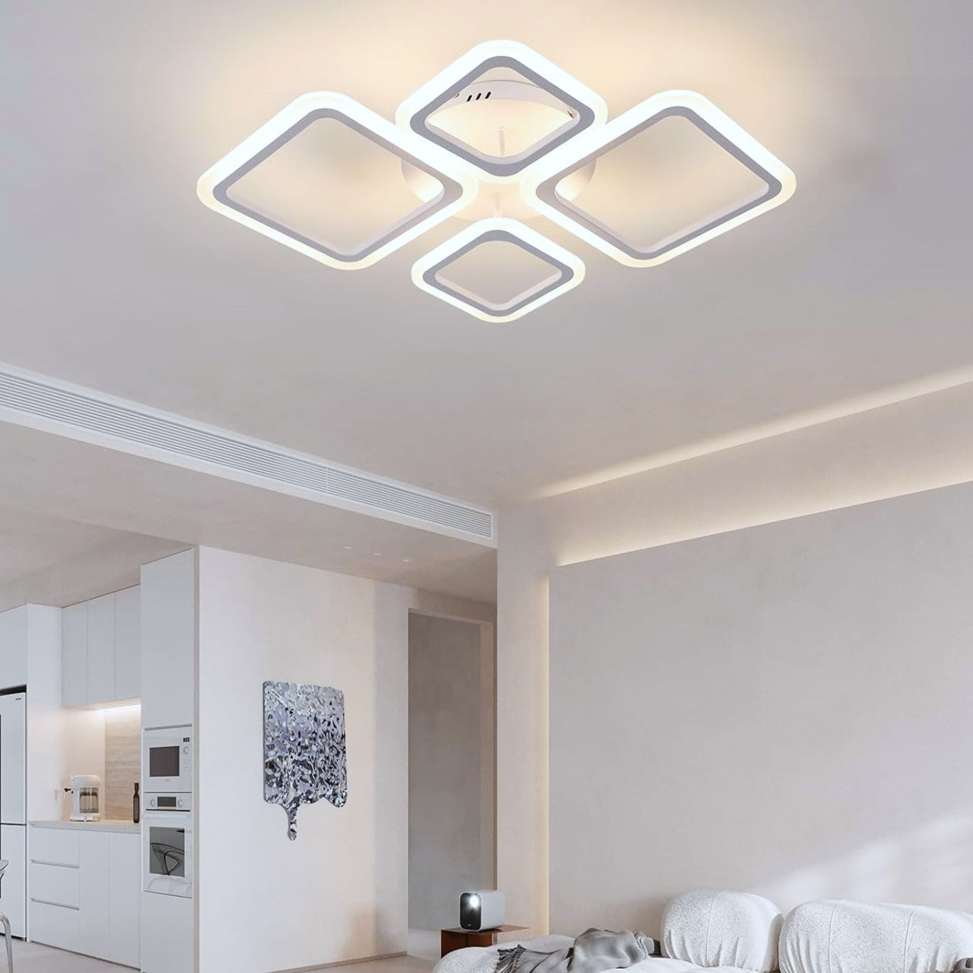 Lustra Led 2 + 2 Diamond Echivalent 350W Telecomanda Lighting Fixtures