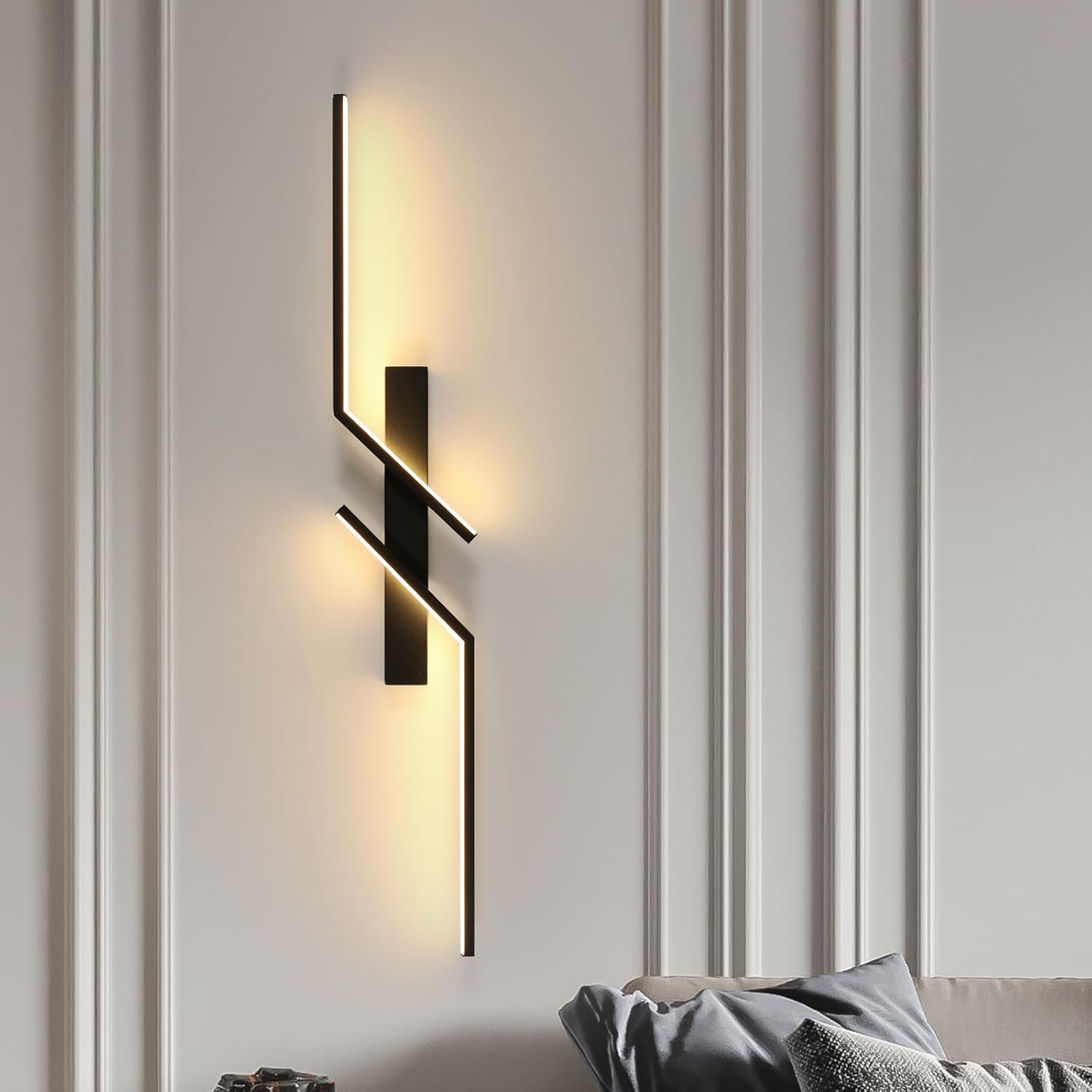 Aplica LED Modern Lines Black 60cm Echivalent 100W NEAGRA / MINIMALIST DESIGN / 60CM Wall Light Fixtures