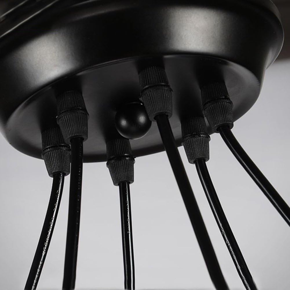 Lustra Vintage Wheels Black 6xE27