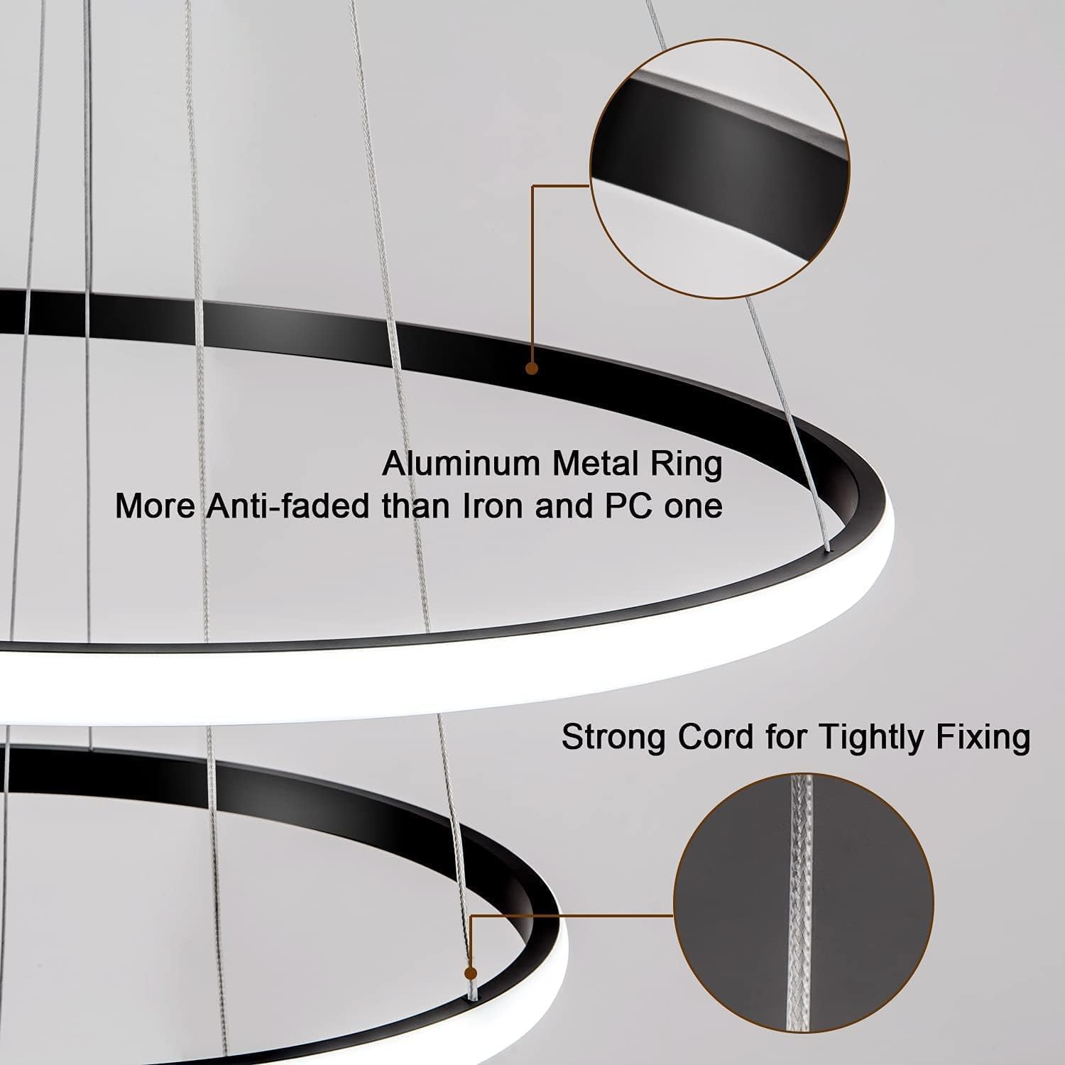 Lustra LED MAMBA Black 3 Segmente Echivalent 600W Telecomanda