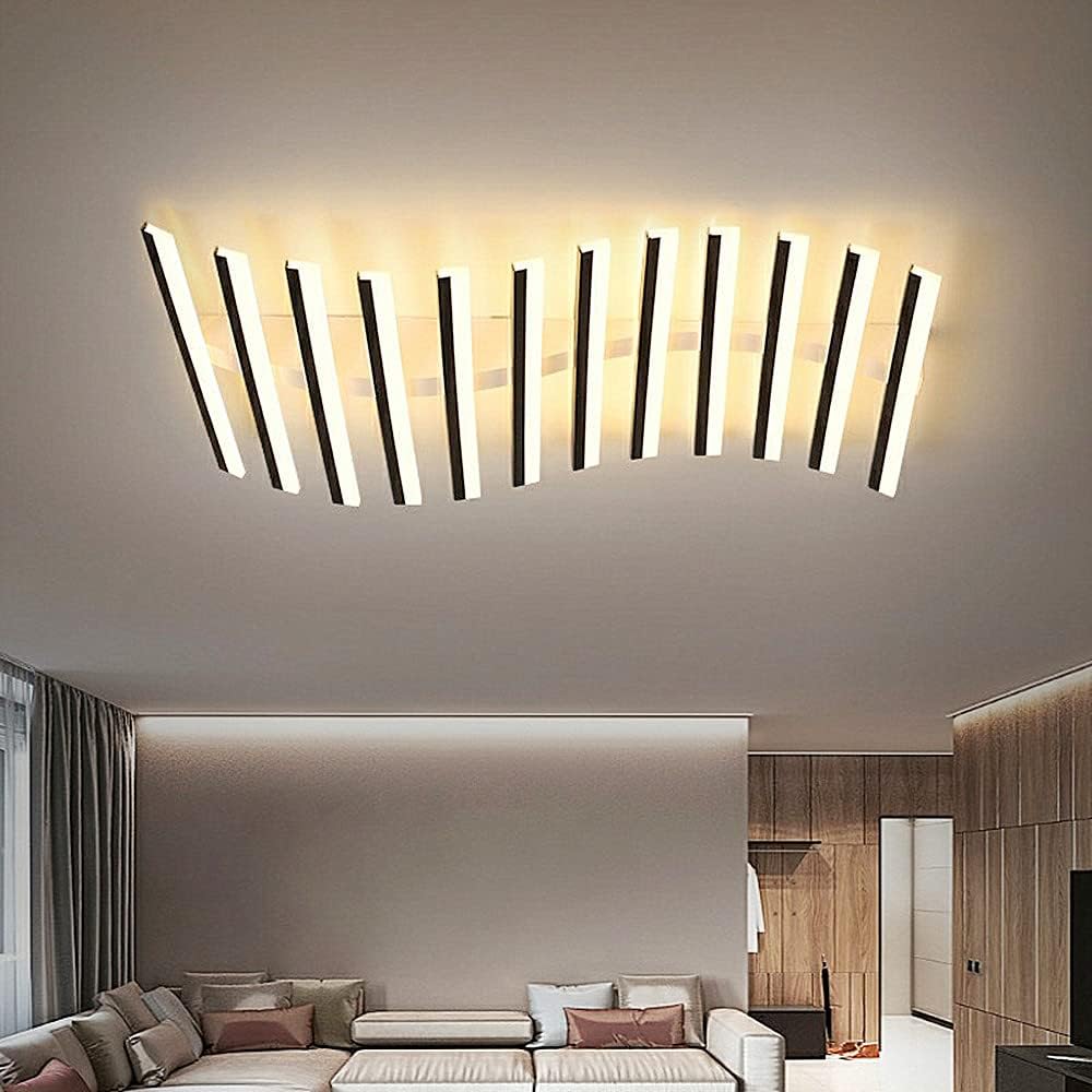 Lustra LED Minimalist LINES Reglabila Alb+Negru Telecomanda