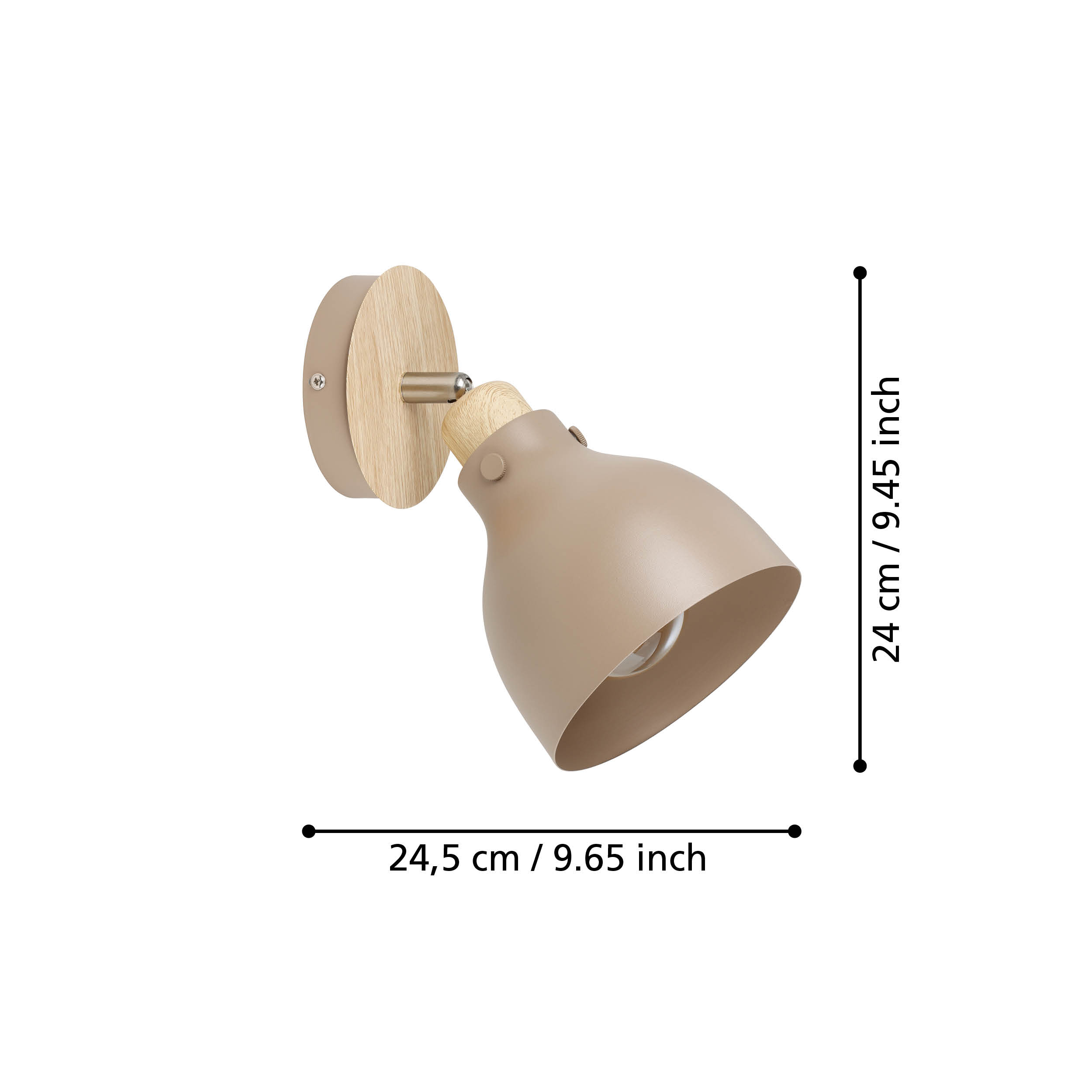 Aplica Arrecife Brown & Cream cu Spot Reglabil 1xE27 Eglo Resigilat R2
