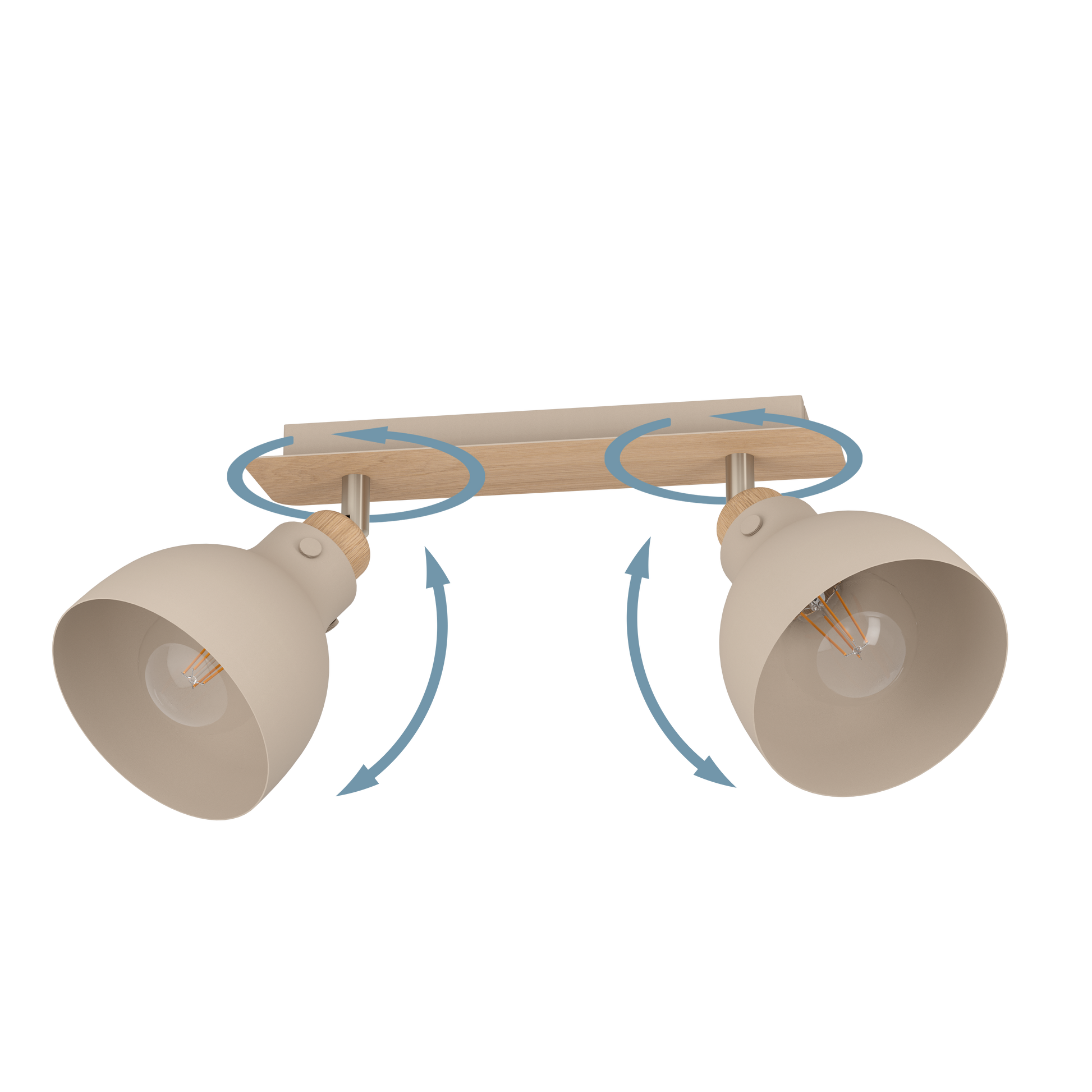 Lustra cu 2 Spoturi ARRECIFE Brown & Silver