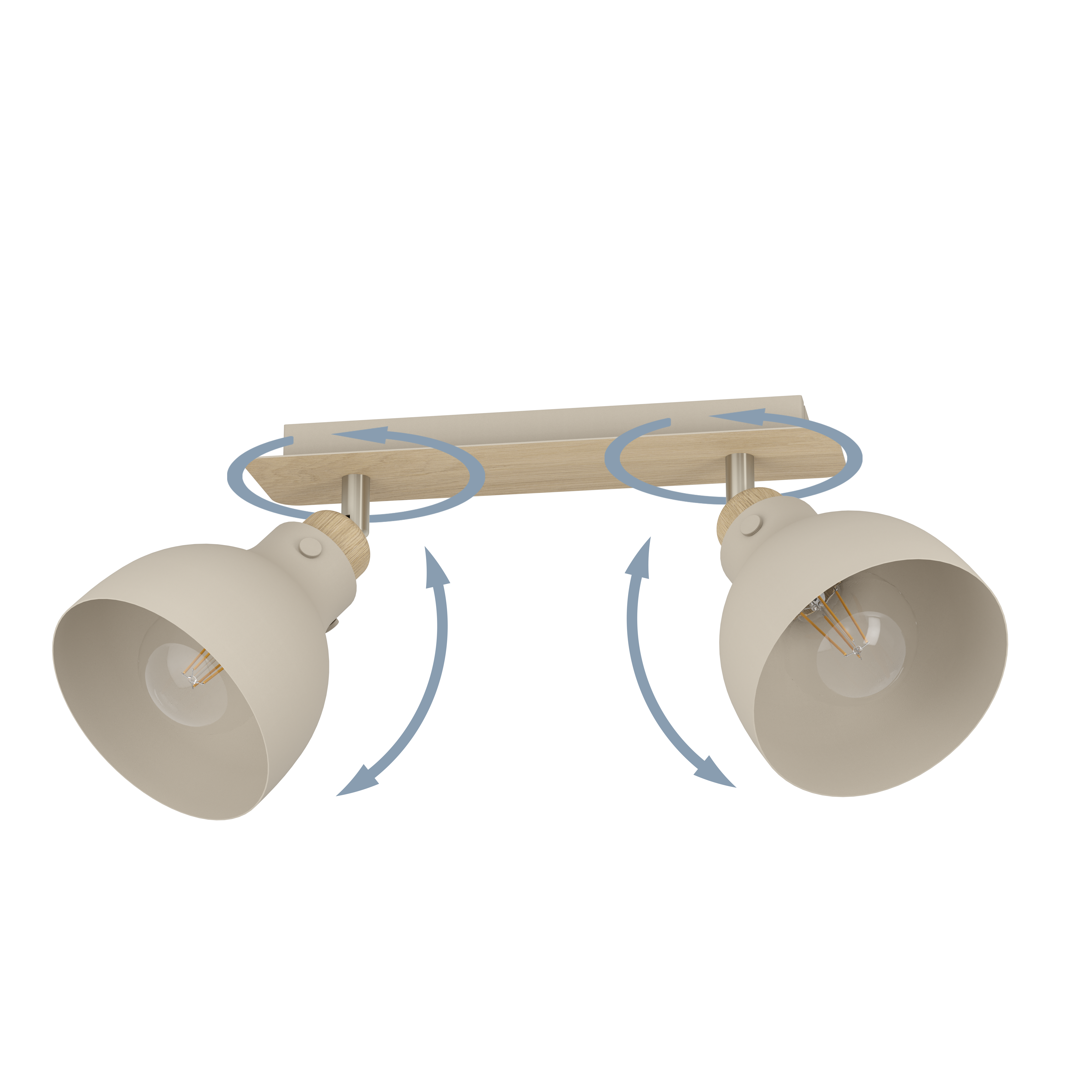 Lustra cu 2 Spoturi ARRECIFE Brown & Silver