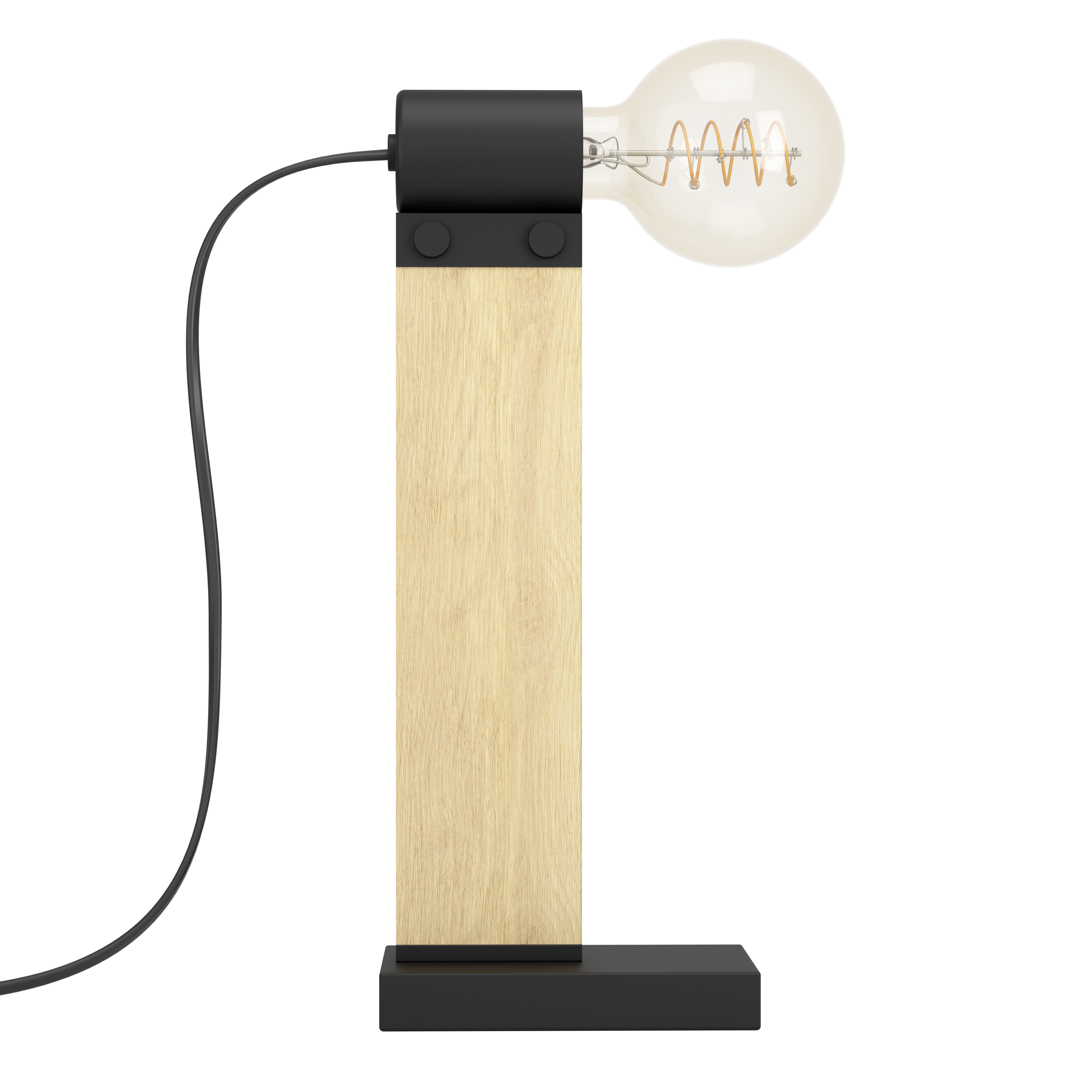 Veioza Decorativa Bailrigg Black & Wood 33CM Eglo