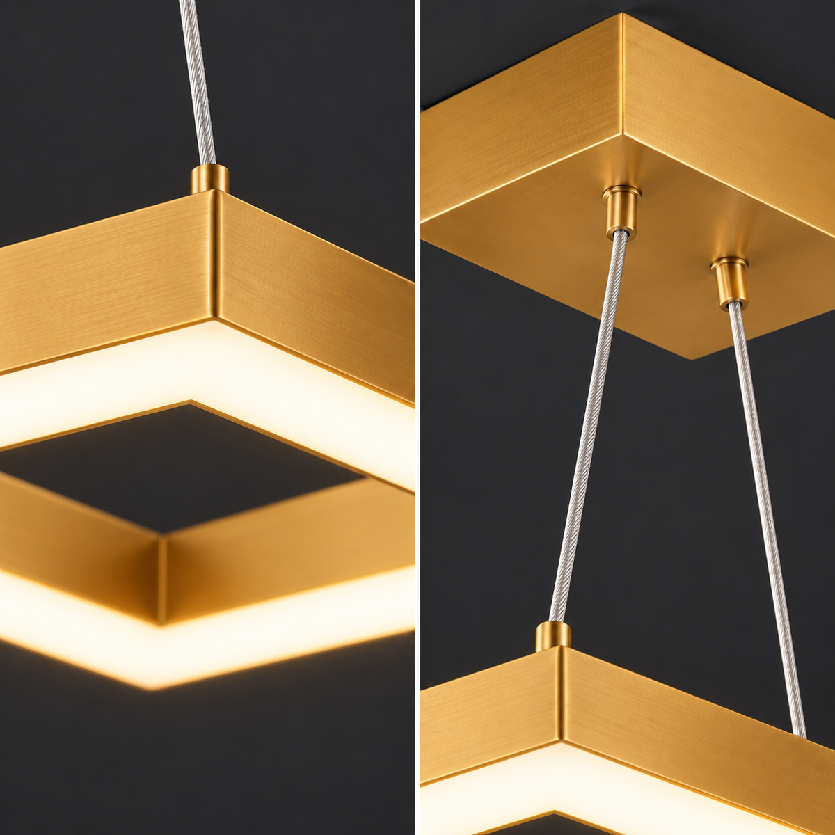 Lustra LED Suspendata Heryos Gold Echivalent 550W Telecomanda