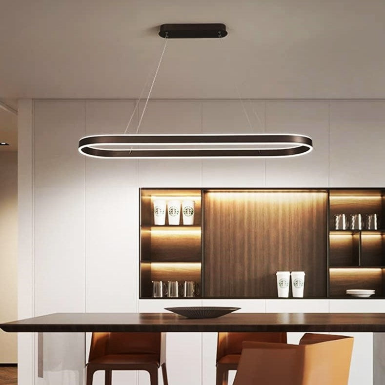 Lustra LED KING Black 1 Segment Oval Echivalent 400W Telecomanda