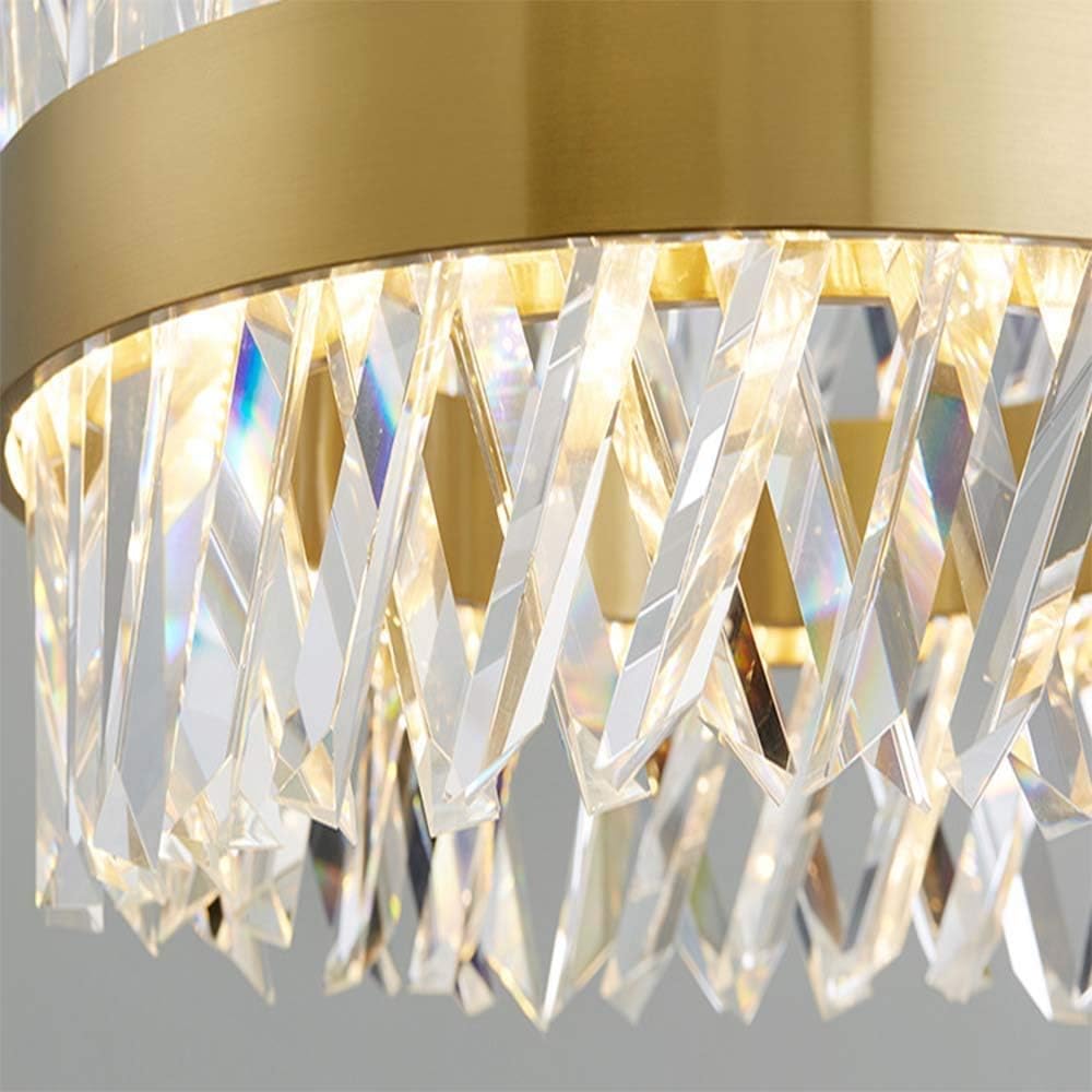 Lustra LED Suspendata Valdoria Gold Cristal Telecomanda 50CM