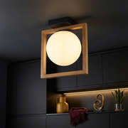 Lustra Abajur INIGO 1xE14 Lemn