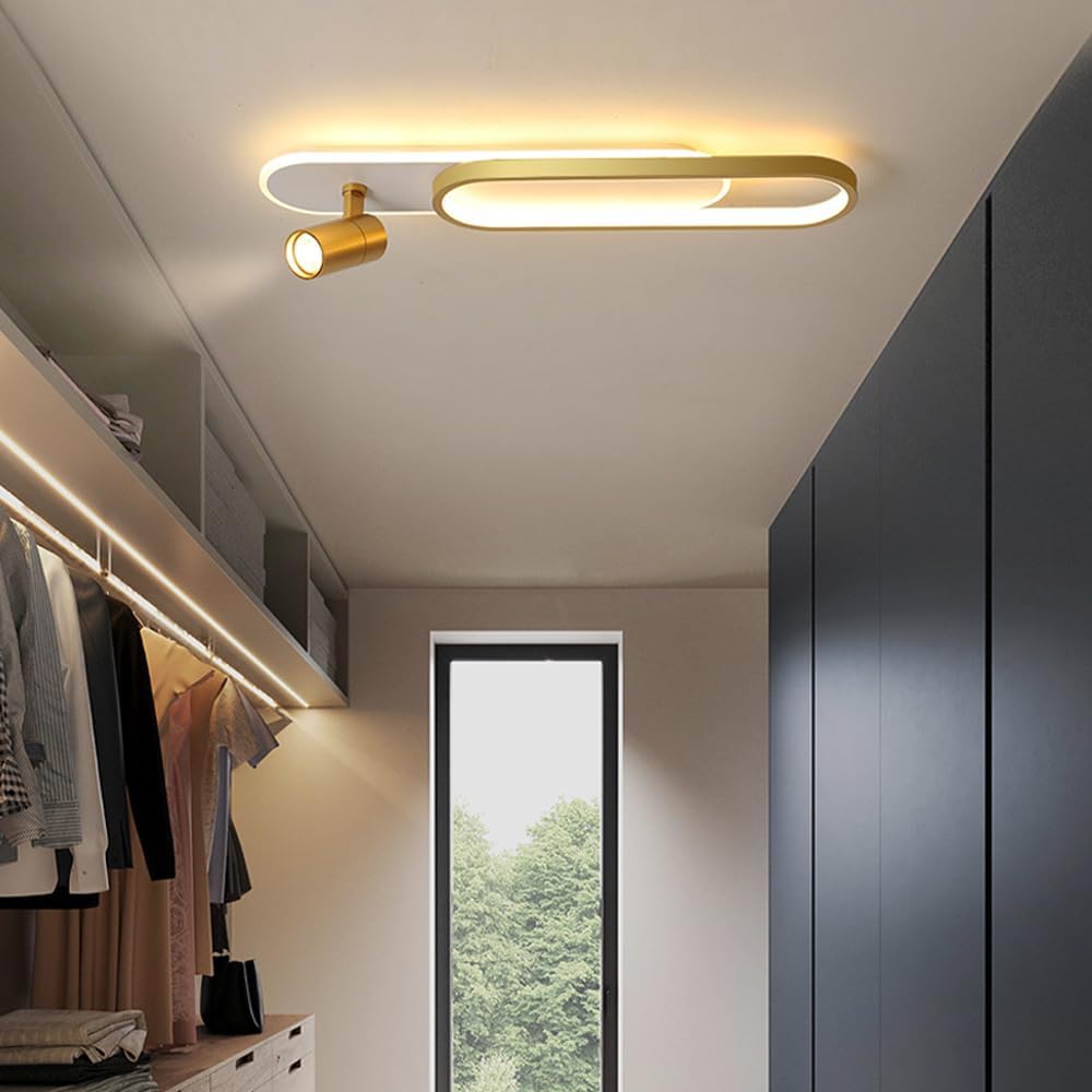 Aplica LED Cu Spoturi 60cm Alb+Auriu Echivalent 200W Telecomanda