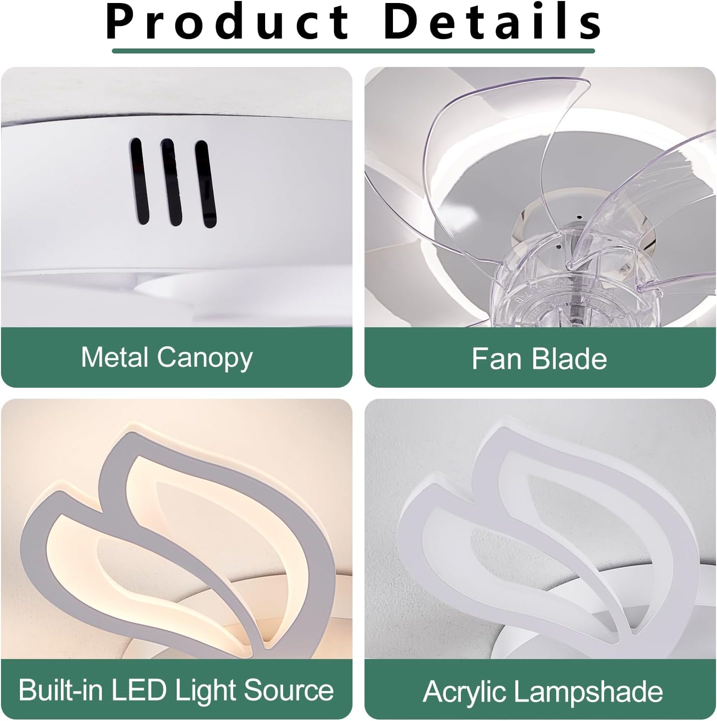 Lustra Led Anemone Cu Ventilator Si Telecomanda Echivalent 400W Lighting Fixtures