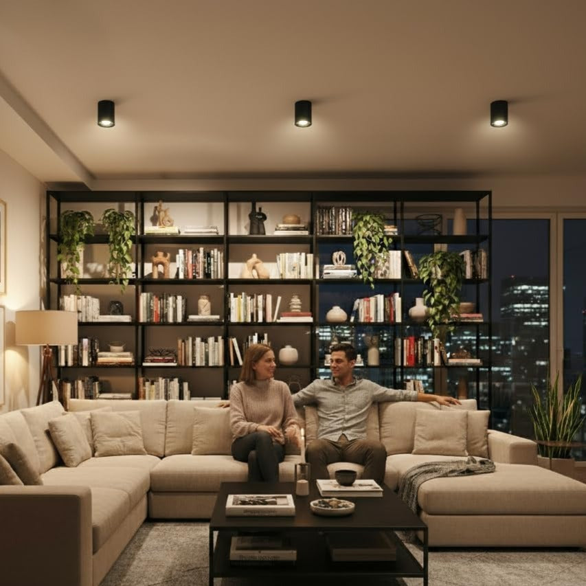 Spot Aplicat Rotund Fascicul Reglabil Negru Dulie GU10 Ø94x125mm