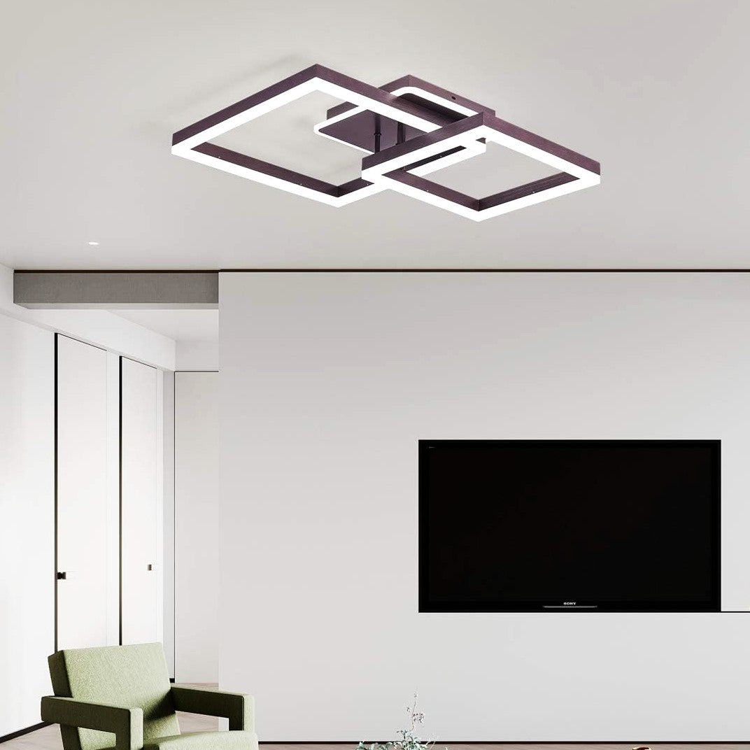 Lustra LED TWO SQUARE Maro Echivalent 600W Telecomanda