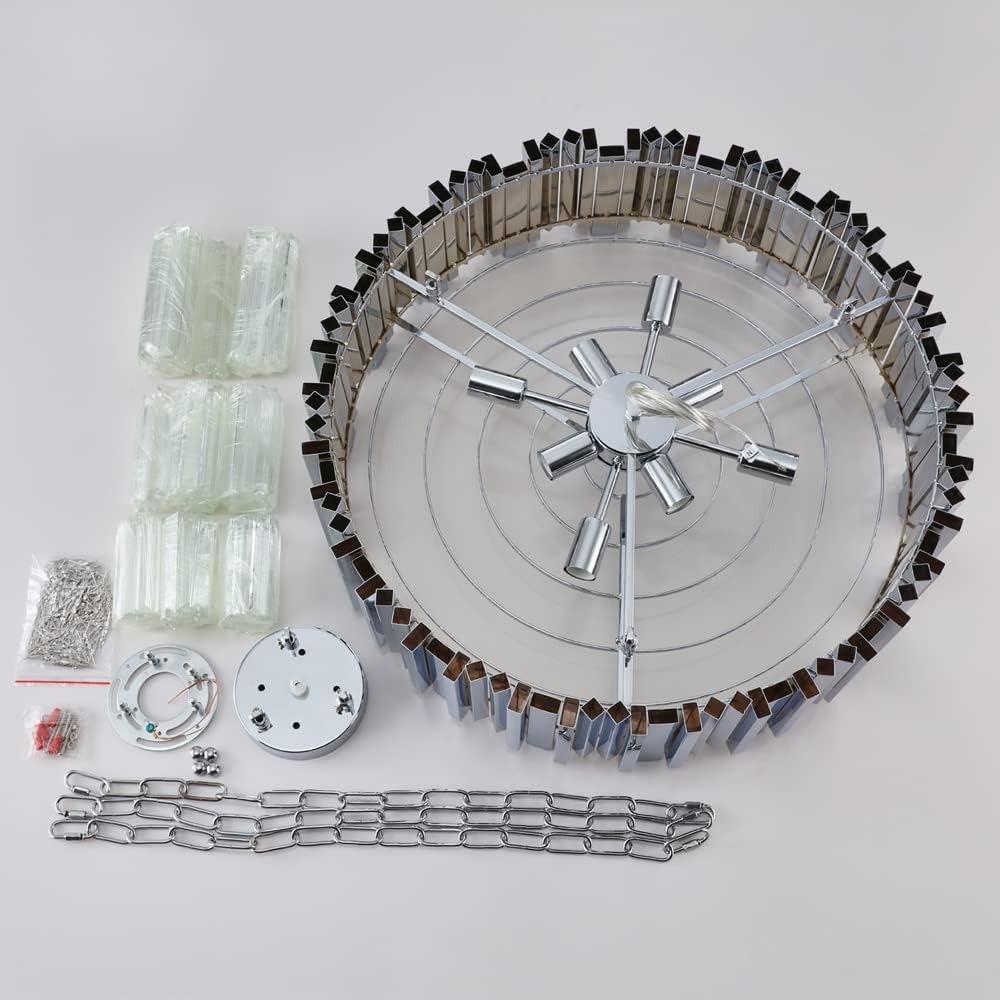 Candelabru Cristal GLORY SILVER 50CM Cu Lant