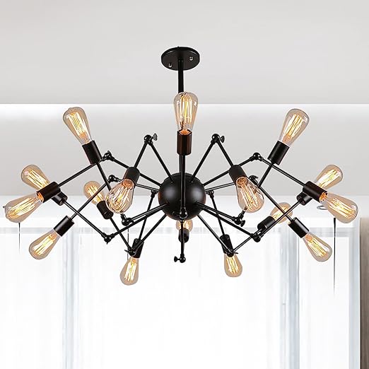 Lustra Vintage Black Widow 16xE27