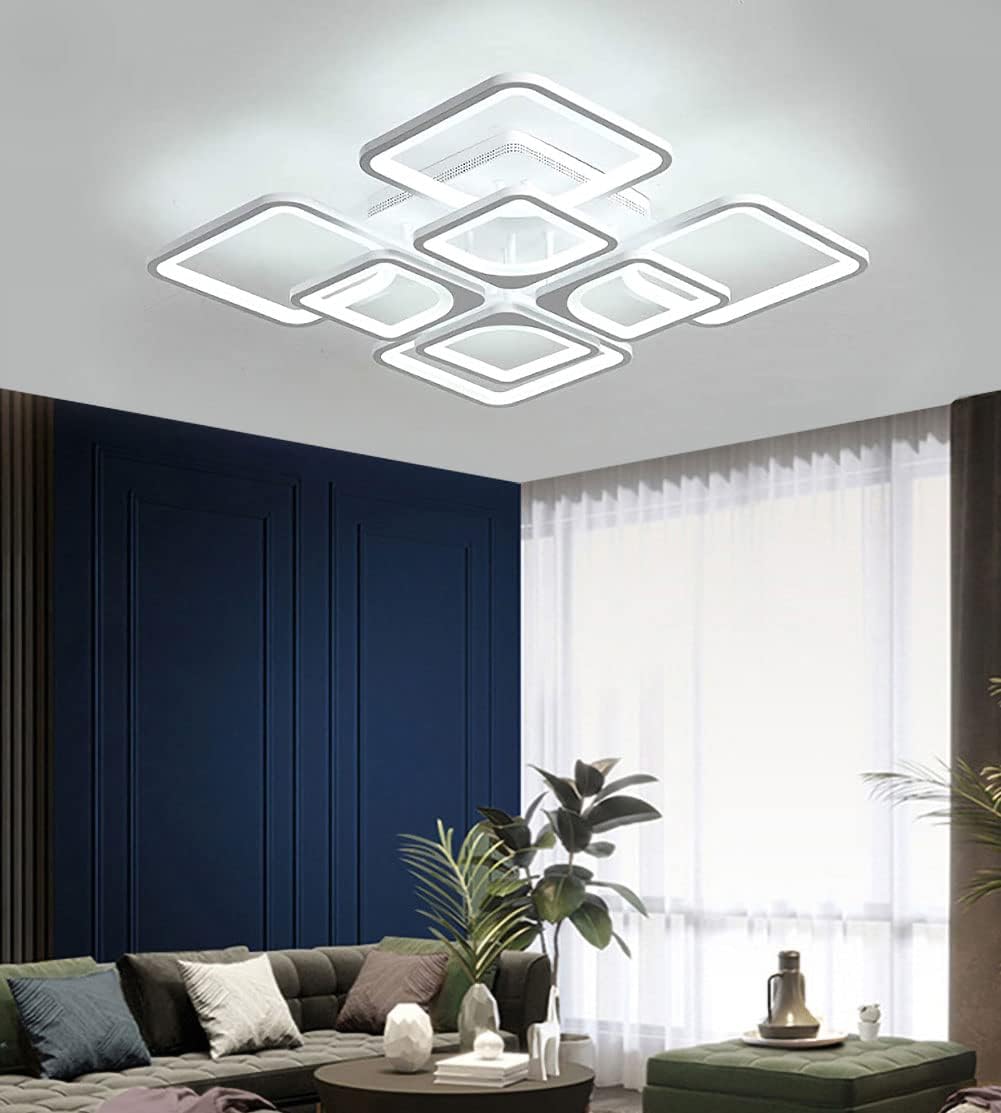Lustra Led 4 + 4 Square Gigant Echivalent 1000W Telecomanda Lighting Fixtures