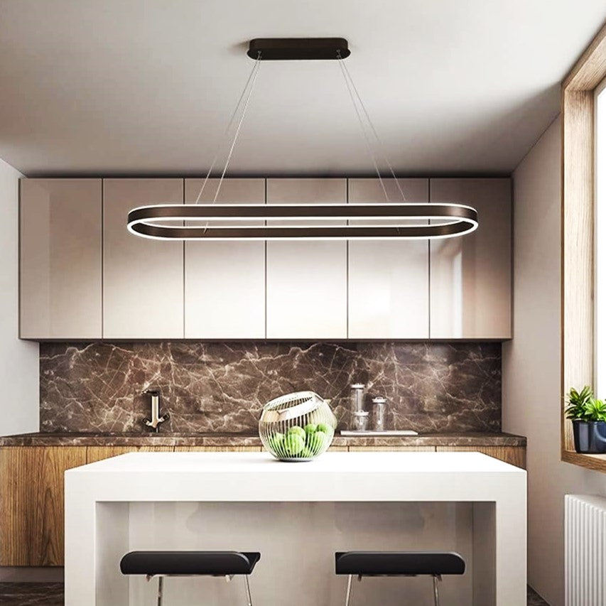 Lustra LED KING Black 1 Segment Oval Echivalent 400W Telecomanda