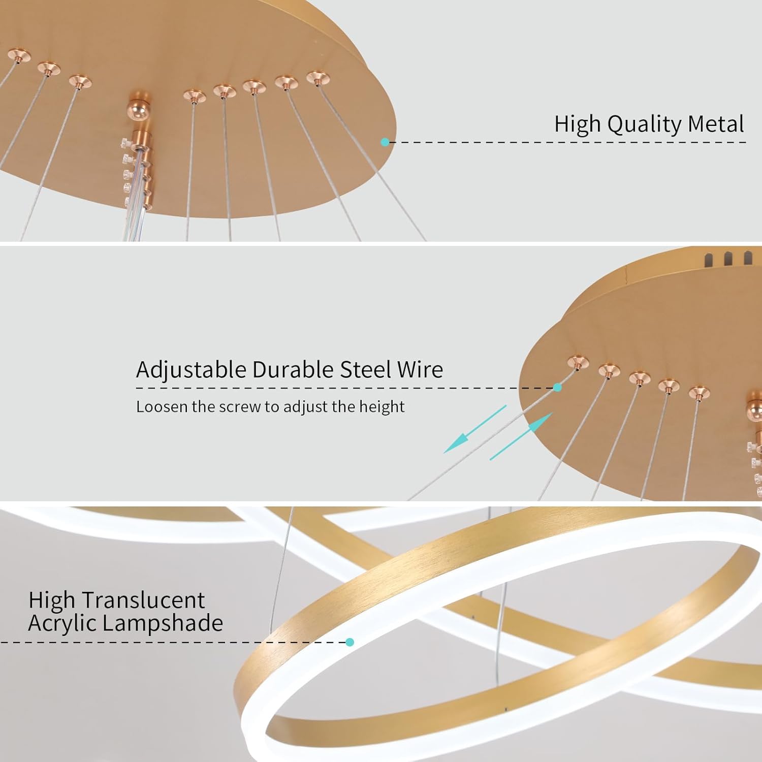 Lustra LED WONDERLAND Gold 5 Segmente Echivalent 1200W Telecomanda