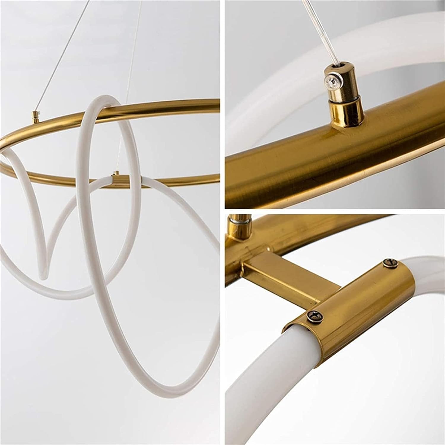 Lustra LED Nordic Golden Tube Echivalent 400W Telecomanda