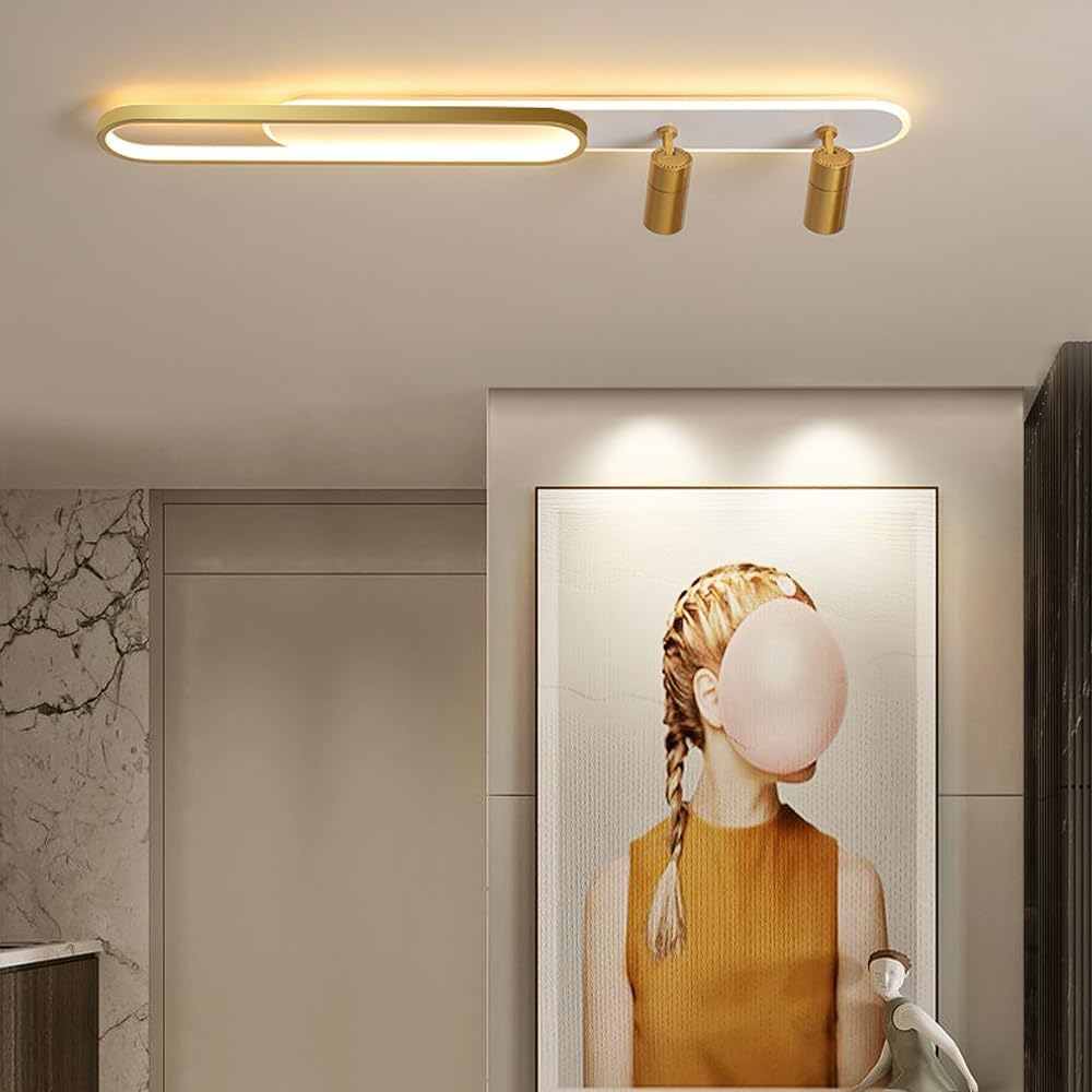 Aplica LED Cu Spoturi 100cm Alb+Auriu Echivalent 300W Resigilat R3